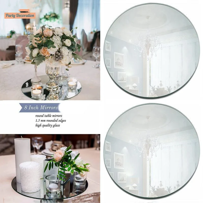Joyen Versatile Round Acrylic Mirror Holder 20cm Clear Acrylic Wedding Table Decoration Acrylic Wedding Decor for Ceremony