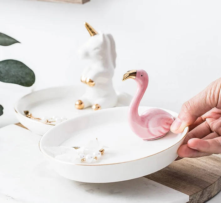 Ceramic Hedgehog Jewelry Box Gold Personalized Trinket Wedding Candy Box Home Decoration Dehua Hengfei