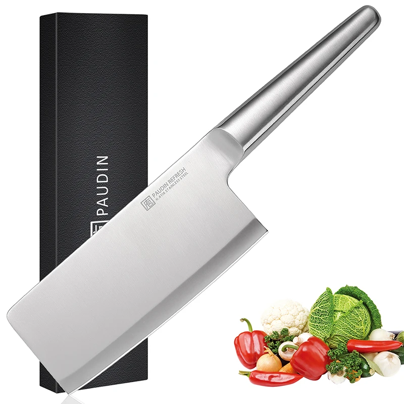Paudin R7 Novel Design Altra Sharp 7 Inch 5Cr15Mov Steel Hollow Handle Kitchen Chef Knife Cleaver Knife