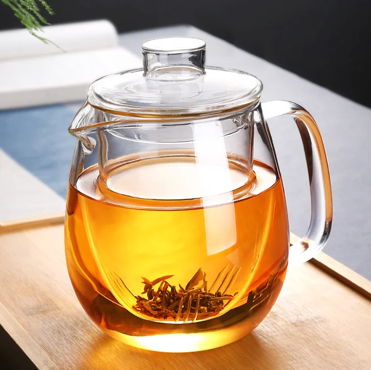 High Borolisicate Glass Tea Pot With Glass Infuser And Cover