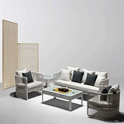 Outdoor Furniture Set Metal Leisure Rattan Sofa Courtyard Villa B&B Sales Department Garden Landscape Balcony Sofa Chair