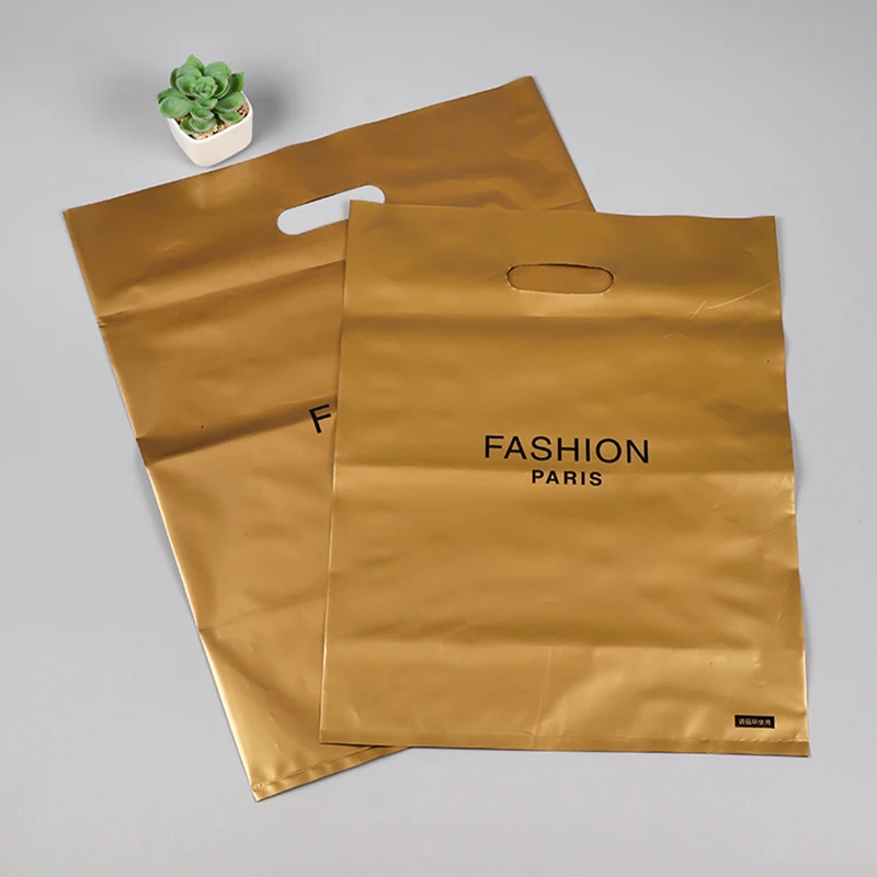 Wholesale Die Cut Handle Clothing Storage Soft LDPE Bag Shopping Plastic transparent plastic bag packaging
