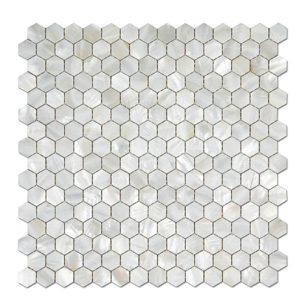 Square Raw Natural White Mother of Pearl Shell Mosaic Tile