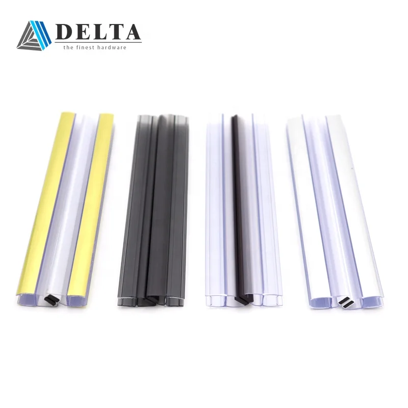 Golden plastic weather strip pvc shower seal strip Suitable for 8-12mm glass
