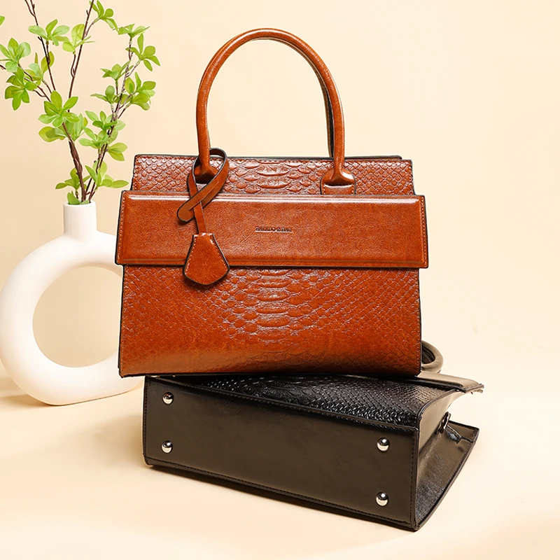 Crocodile Leather Woman Shoulder Handbag and Purse Luxury Tote Hand Bag Wholesales Custom logo Handbags for Women Luxury Leather