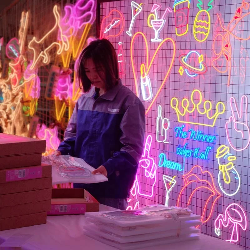 2025 WOWORK оптовая продажа светодиодная RGB с днем рождения на заказ слова гибкая неоновая вывеска для украшения вечеринки