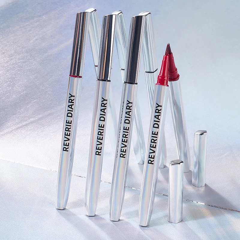 Private Label Makeup Silver Tube Eyeliner 4 Colors Quick Dry Non Smudging Waterproof Long Lasting Liquid Eyeliner Pencil