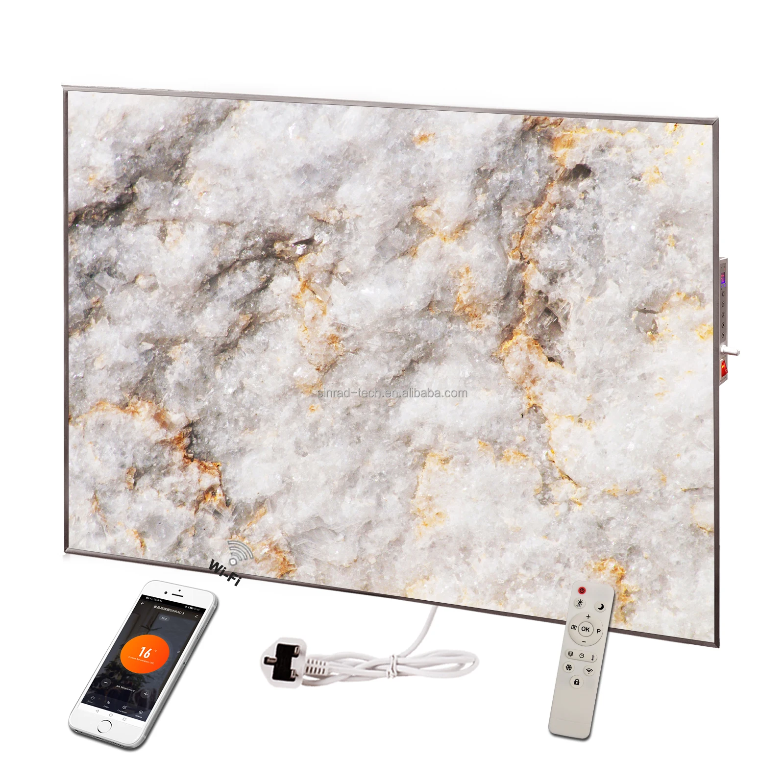 Energy saving carbon crystal far infrared panel heater with printing C080 800 W 7*24 hrs Programming weekly timer panel heater