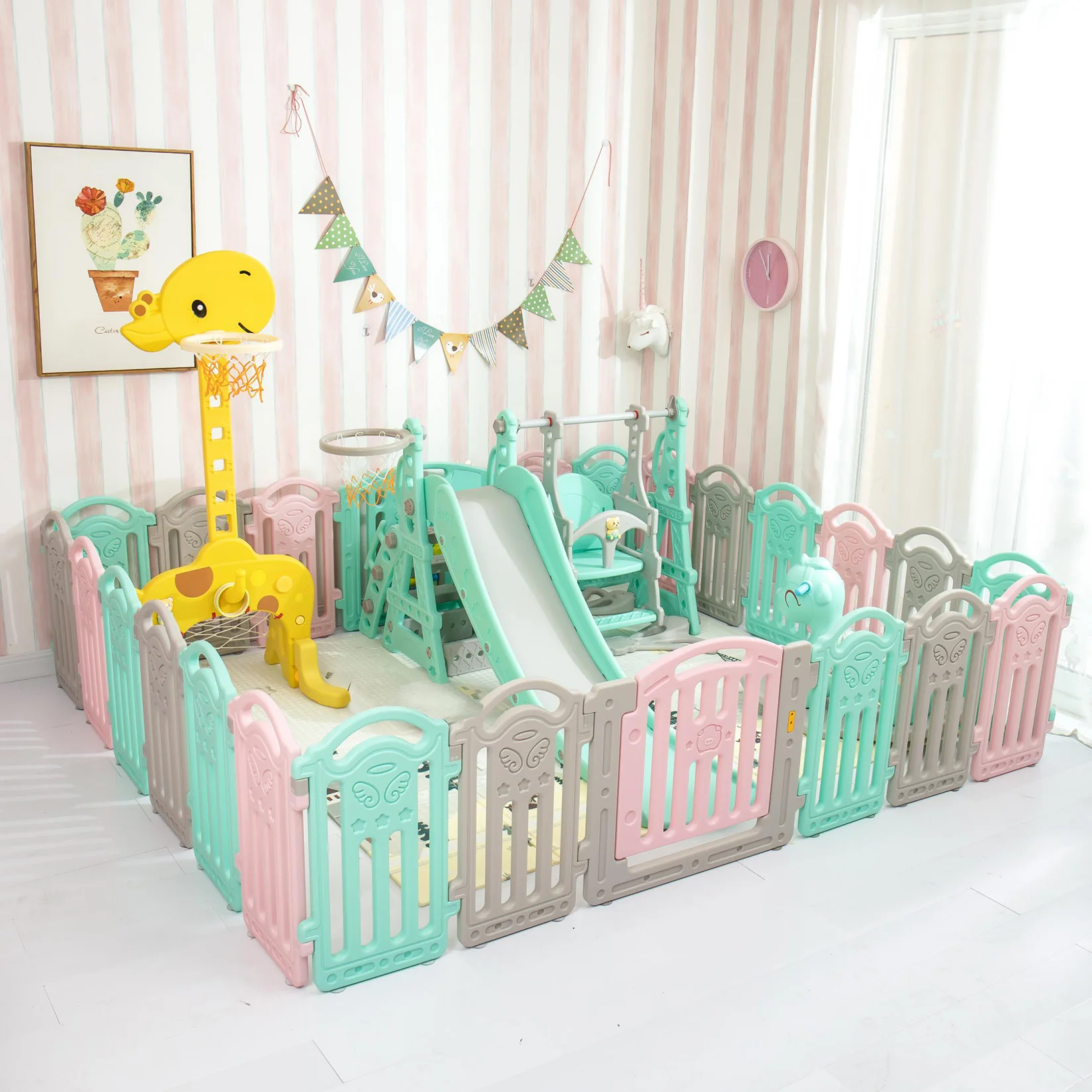 
Portable Folding Plastic Kids Safety Play Fence For Children 