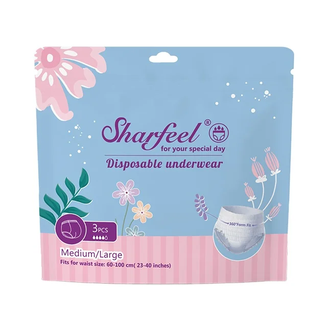 Besuper Wholesale Biodegradable Ladies Organic Sanitary Napkin Pant Women Menstrual Sanitary Napkin women diaper