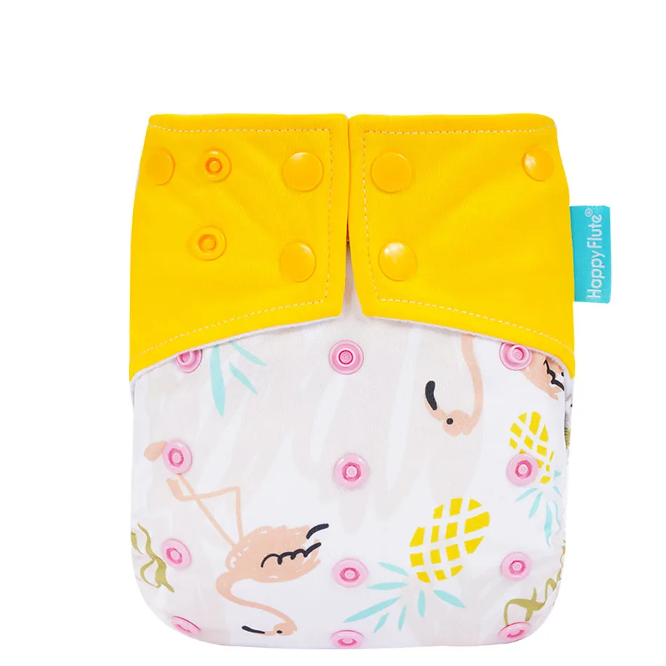 Happyflute waterproof eco-friendly cloth diaper washable reusable cloth diaper adjustable baby nappy without insert