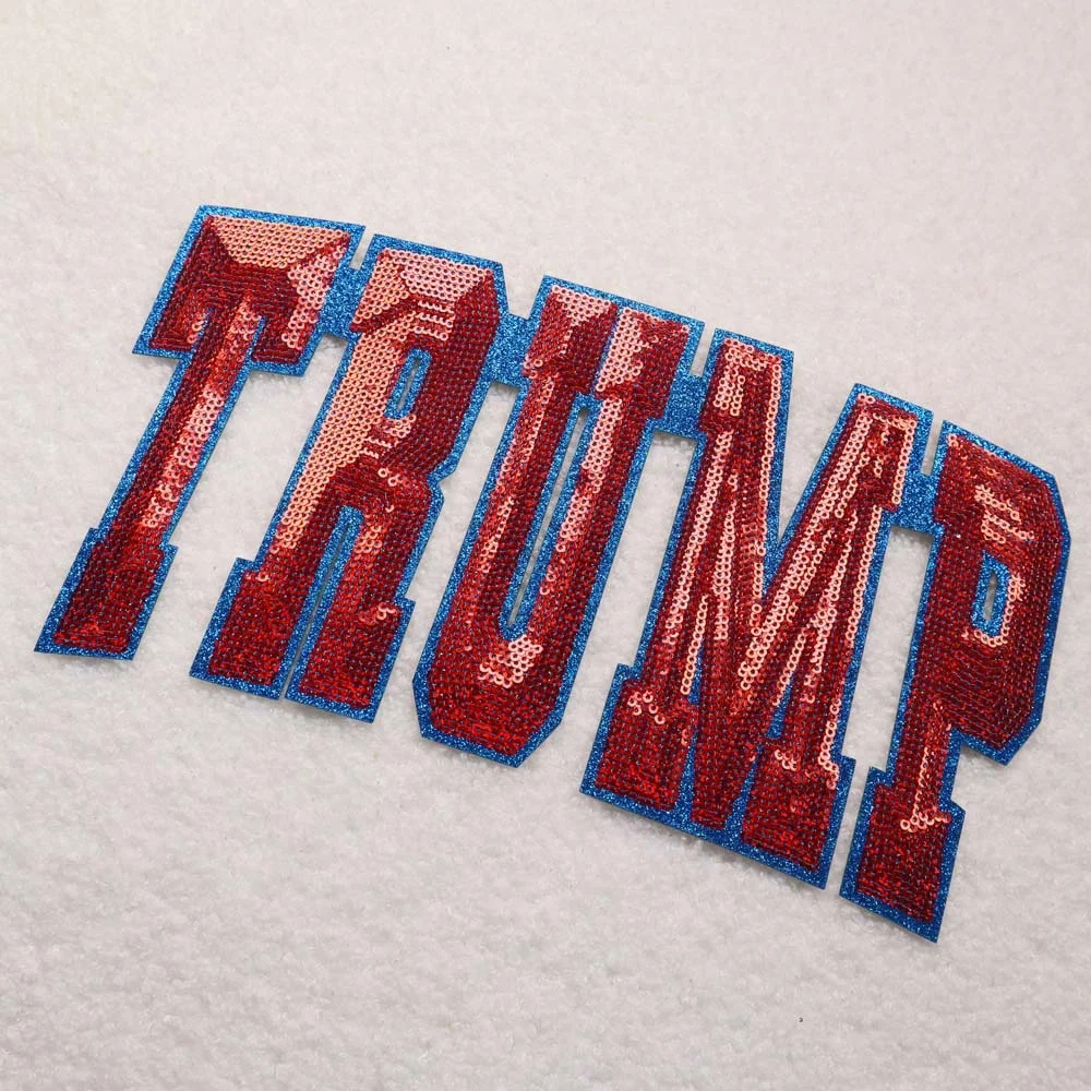 Wholesale 4th Of July Iron On Usa American Sequin Patches Custom Logo Independence Day Patches Sequin For Clothing