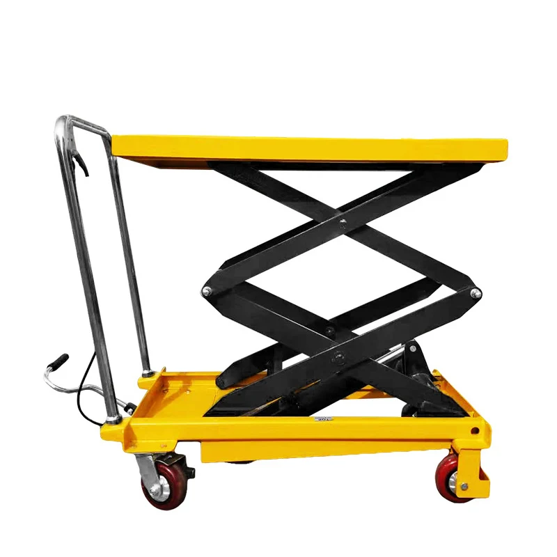 Best price 150kg Manual hydraulic cart scissor lift platform trolley