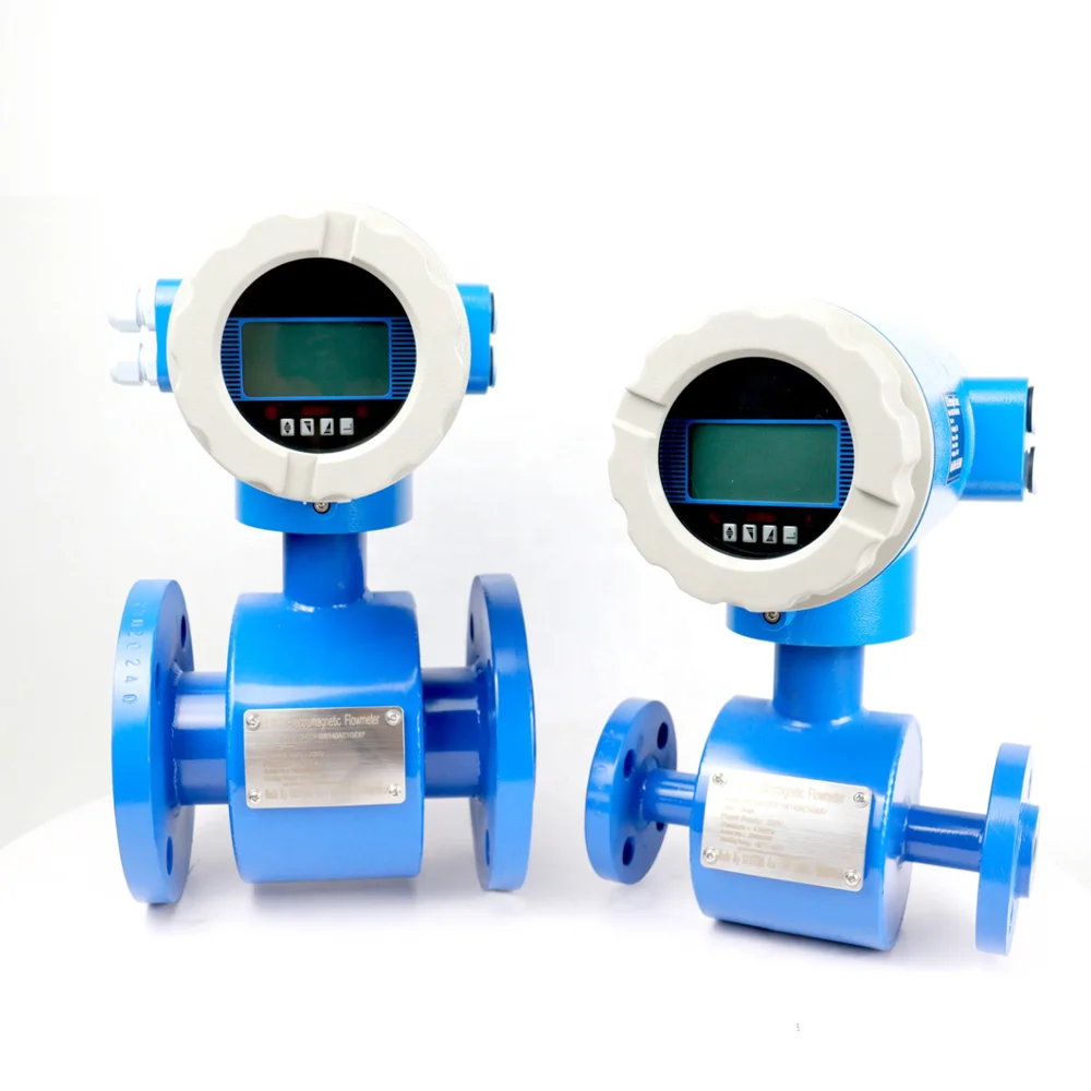 DN200 Industrial Hot Waste Water Sewage Magnetic Flow Meter PTFE Liner Chemical Liquid HCL Flowmeter Manufacturer