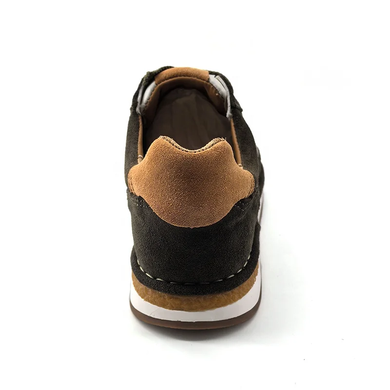 Latest Design Classic Retro Casual Suede 100% Leather Green Yellow Sport Running Walking Style Lightweight Sneaker Shoes For Men