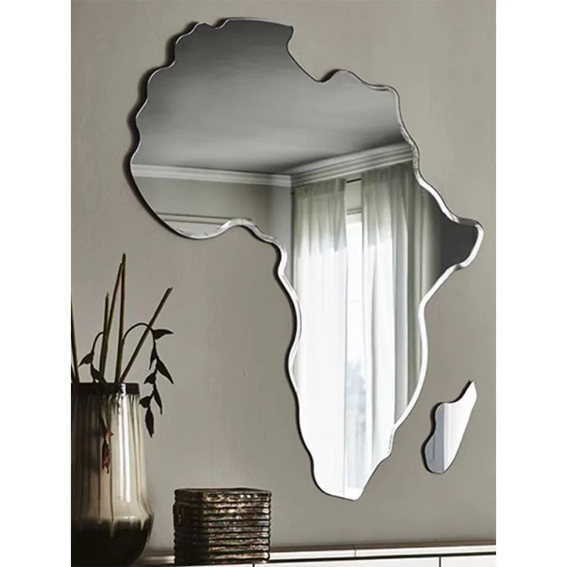 Geometric African Topographic Map Mirror Wall Topographic Map Overlay Art Graphic Mirror Wall hanging Designer Mirror