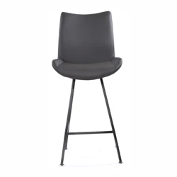 Скандинавский дизайн, барный стул с пластиковым полипропиленовым сиденьем, металлический каркас, барный стул с низкой спинкой для кафе, паба, бара