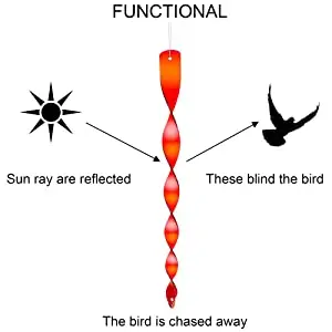 Reflective Bird Deterrent Rods 7 color 30cm Hanging Bird Repellents Reflective Wind Spiral Rod Garden Anti-bird Protection
