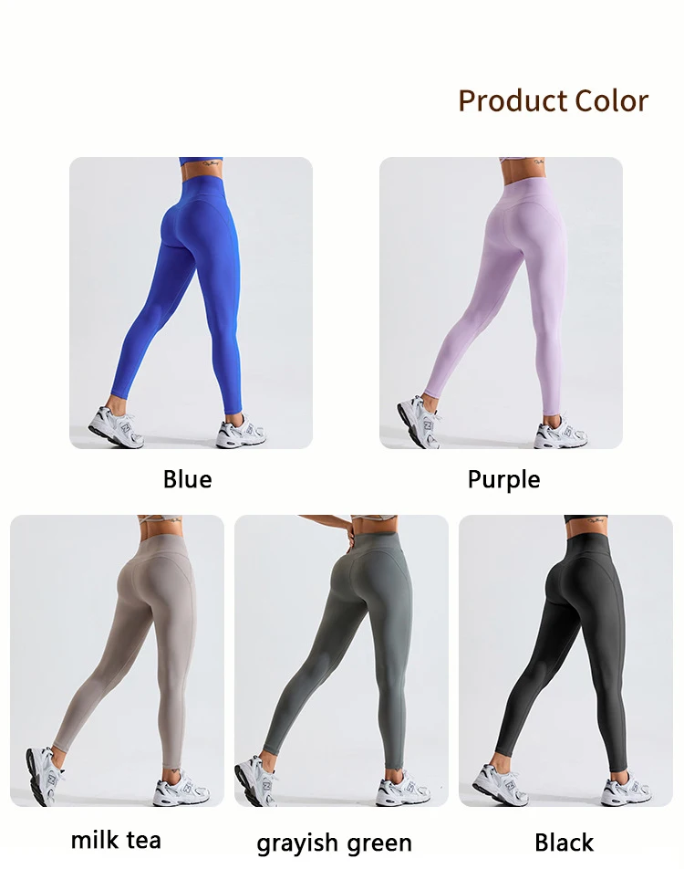 XW-TM0160 stretchy wraps running fitness trimming the waist line crossover waistband nude gym leggings for women high quality