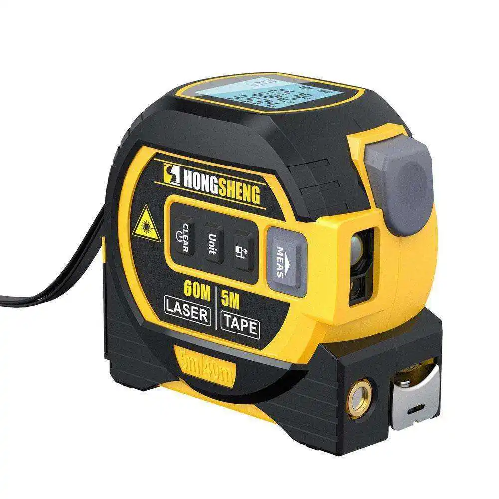 Laser Tape Measure 3-in-1 Laser 130Ft/40M Retractable Tape 16Ft/5M Digital Distance Laser Tape