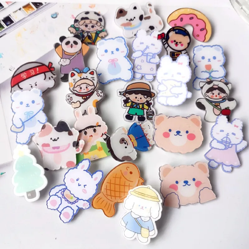NO MOQ Wholesale Cute Acrylic Pins Custom Acrylic Pins Plastic Acrylic Safety Pin Badge