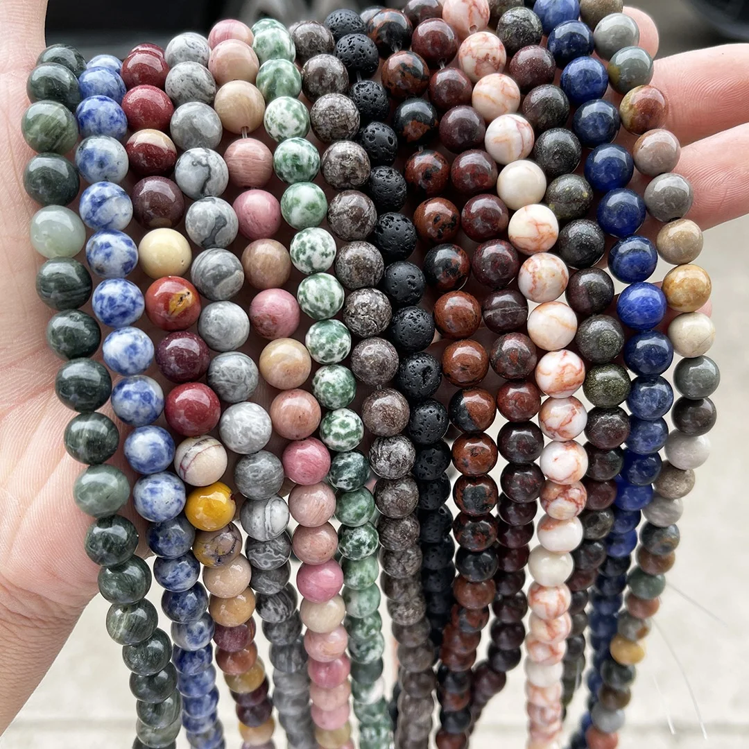 Wholesale Colorful 4mm/6mm/8mm/10mm/12mm Crystal Healing Natural Stone Loose Beads DIY Jewelry Bracelet Making