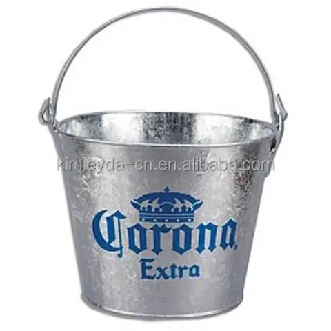 High Quality Round shape Metal Golden Color Galvanized Steel Beer Wine Ice Tin Bucket for bar