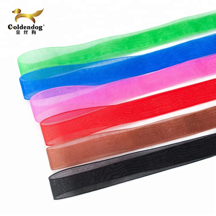 Cheap factory selling sheer ribbon wholesale rainbow organza ribbon