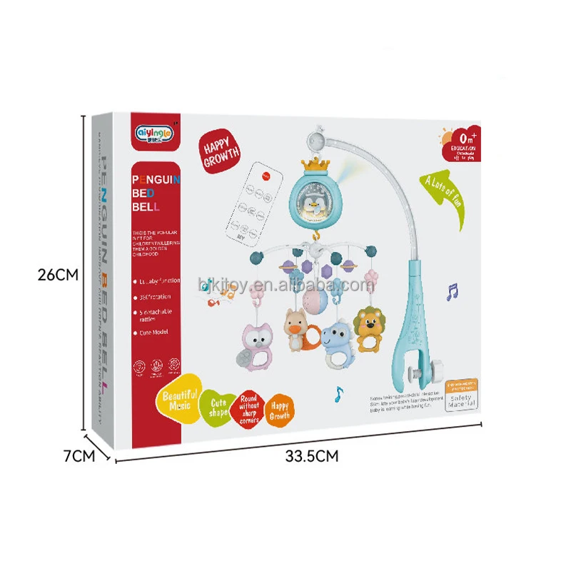 Sleep Music Soothe Restless Emotions Baby Bed Bell Toy Plastic Crib Hanging Baby Music Bed Bell Baby Mobiles Musical