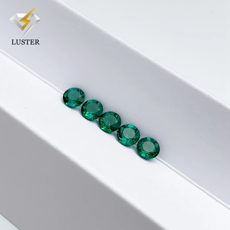 Luster lab grown Zambia green synthetic gemstone hydrothermal emerald loose