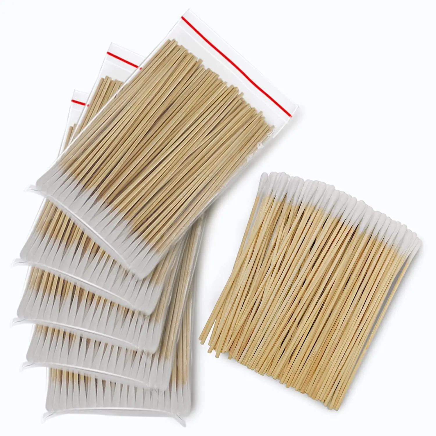 500 Counts -Friendly Bamboo Stick Cotton Buds Cotton Swabs In Plastic Case