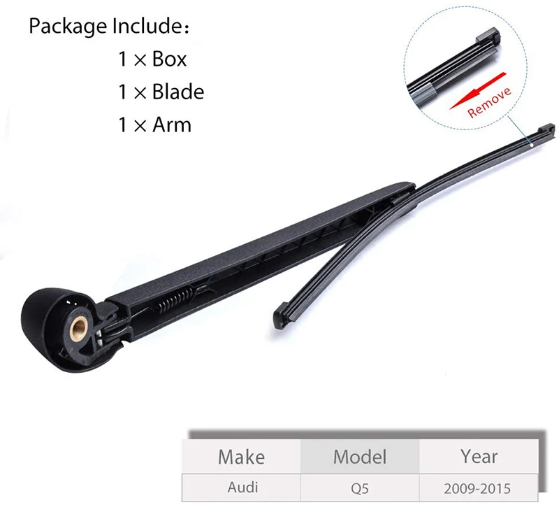 High Efficiency Silent Rear Windshield Wiper Blade 8R09554071P9 8K9955205 8R0955425 for Audi Q5 2009-2015