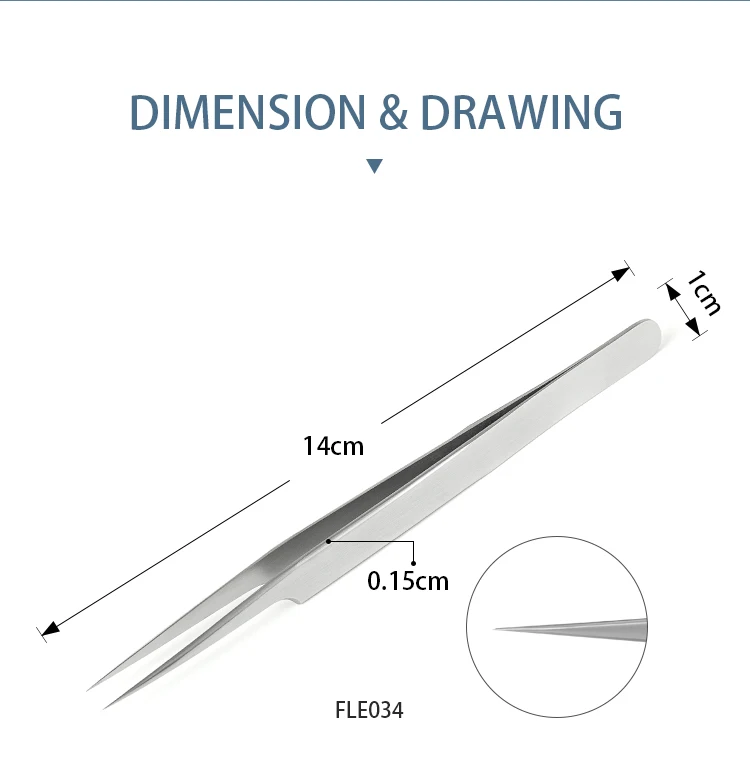 ELITER Hot In Stock Individual Classic 0.03 Volume Eyelash Extensions Tweezers Stainless Eyelash Tweezer Laah Tweezers