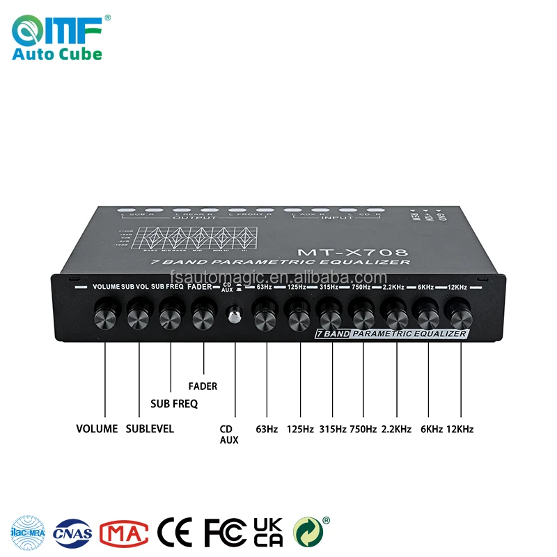 QMF EQ7 7-way Stereo Analogic Crossover Car Equalizer For Car Amplifier