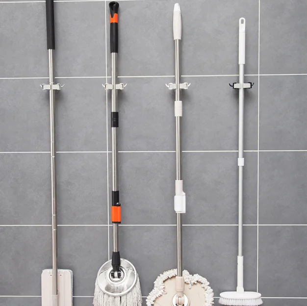 High Quality ABS Broom Wall Mounted Mop Organizer With Various Colors