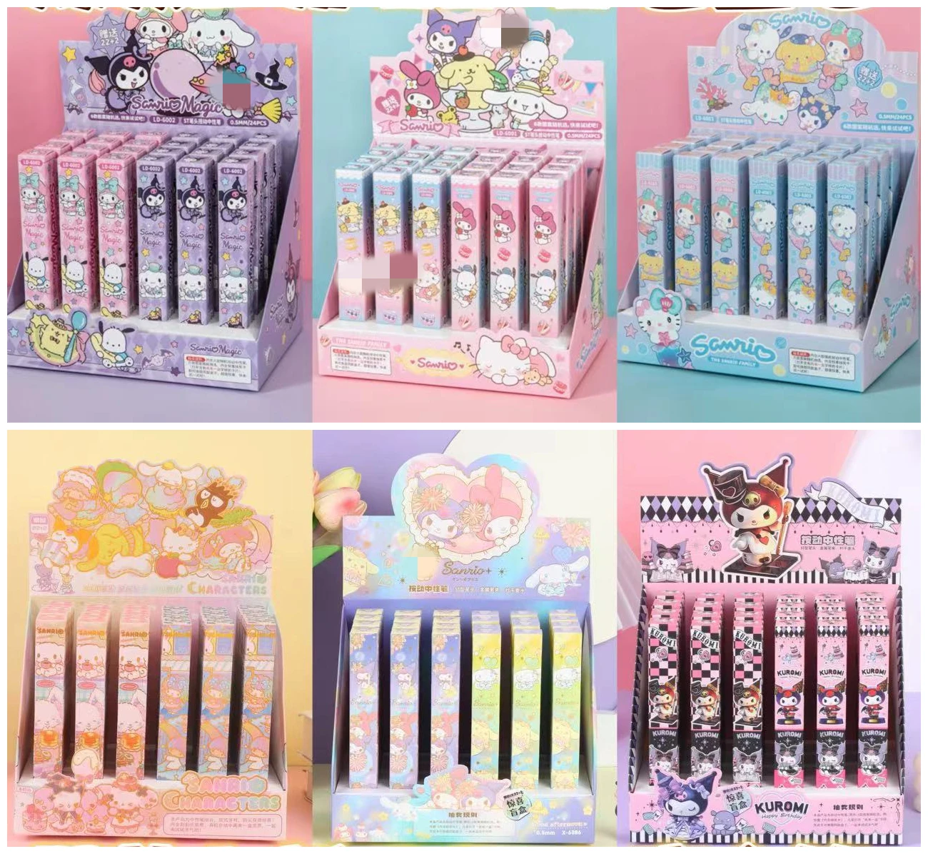 DHF999 New arrival anime pen blind box kawaii Kuromi Pochacco 0.5 gel pen surprise gift school office stationery wholesale