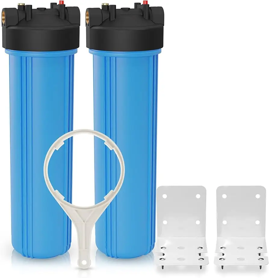Filter Case Water Purifier Filter Bottle 3 Stage Water Filter Transparent Blue Premium 20 Inch Gas Hot Water Function 12 Months