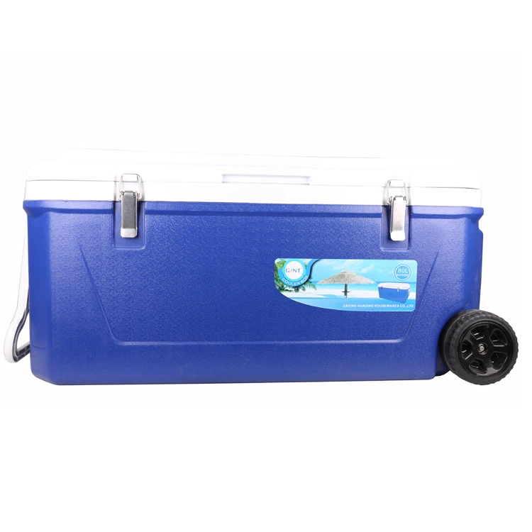 Large capacity  PPPE material 45l  foam water wheeled  ice cooler box with trolley