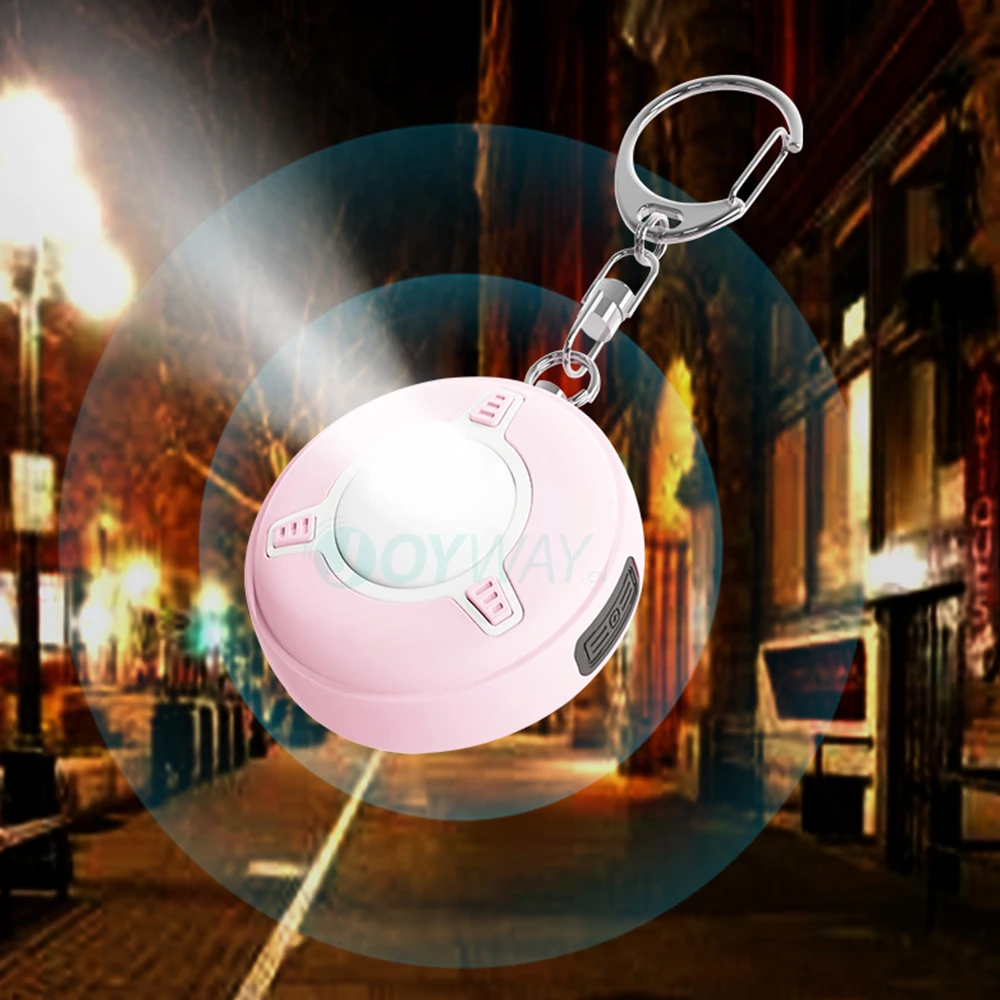 New Safe Sound 130db Recharge Self Defense Safety Personal Alarm Key Chain Led Siren Alarm For Women
