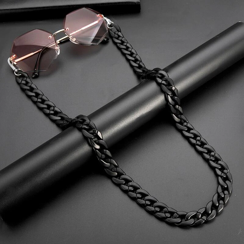 Chunky Matte Acrylic Curb Chain For Sunglasses Holder Thicker Resin Glasses Eyewear Chain Anti Slip Holder Masked Chain Necklace