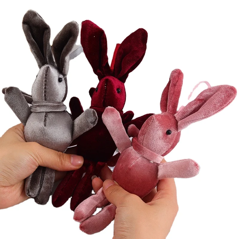 Wishing mini rabbit doll wedding candy box doll Korean velvet rabbit pendant plush toys gift present for friends wholesale