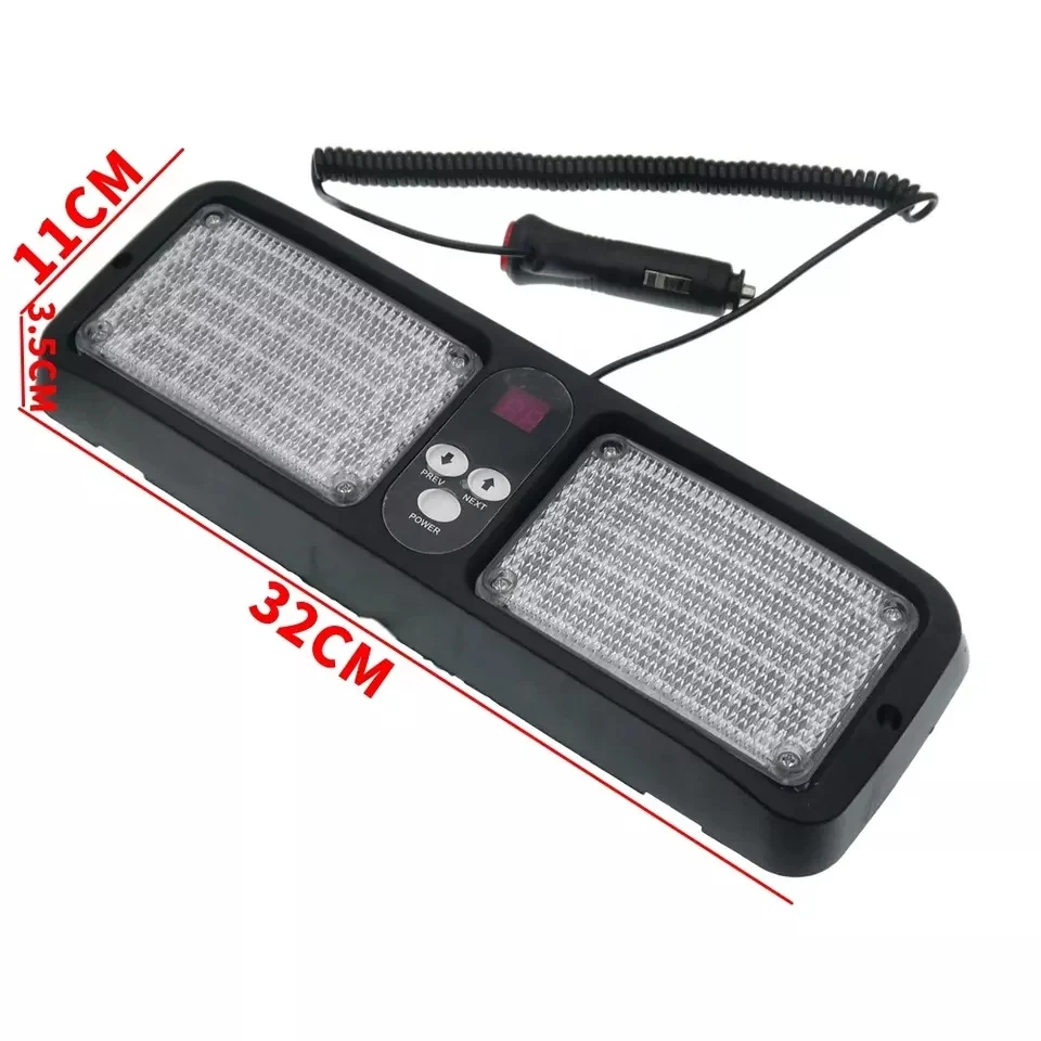 12 Flash Modes Hazard Car Sun Visor Shield Panel Lamp 12V 86 LED Vehicle Strobe Light Auto Flash Warning Lights