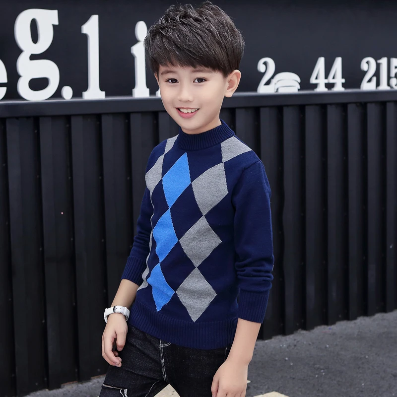 
baby boy sweater designs rhombus pictures children knitwear 10years pullover 