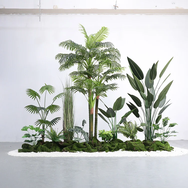 garden sets Sansevieria&California Palmetto set  home decor  indoor Decoration art sets   Artificial Plant