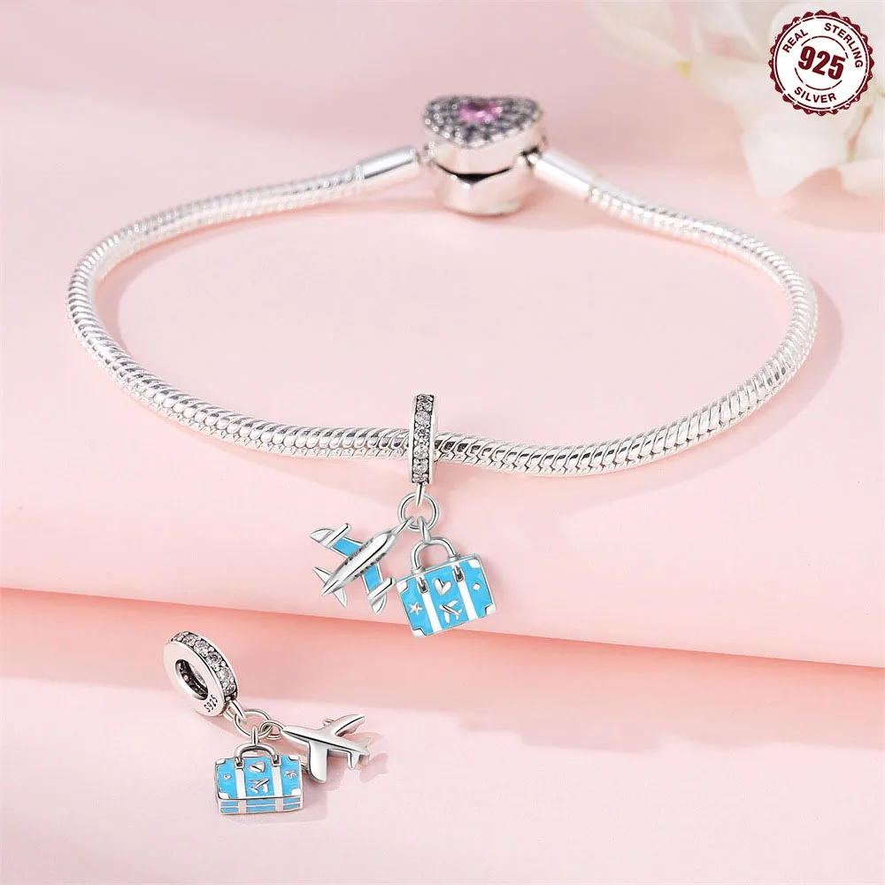 New Arrival Hot Sale Fashion S925 Sterling Silver Global Travel Series Charm Bead DIY Jewelry Bracelet Accessories Pendant