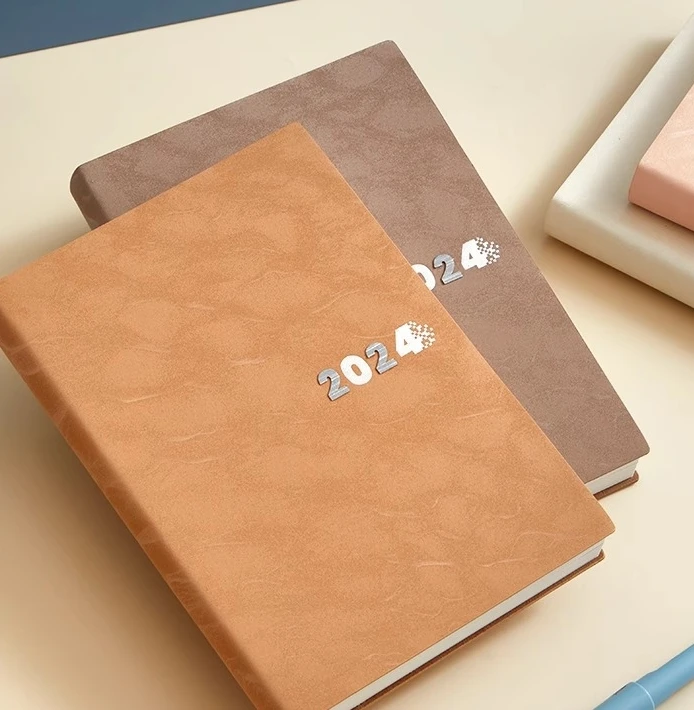 2024-2025 Planner Color  Calendar Plan Office 365 Days Notebook Customise Business Diary Printed Agenda PU Leather A5