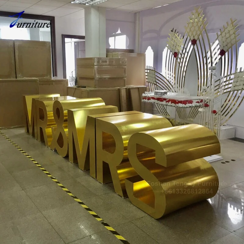 Свадебная Золотая декоративная надпись «Mr» и «Mrs»