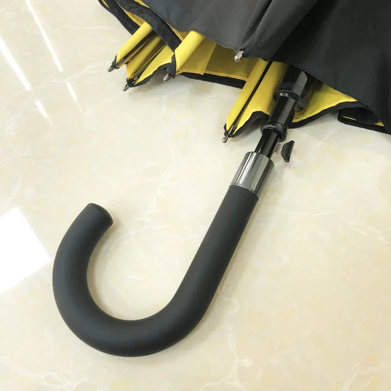 High Quality Automatic Double layer Walking Umbrella, Yellow color Twin layer Straight Umbrella