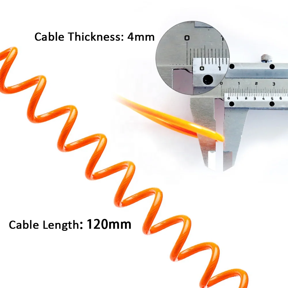 Security Anti Theft Motorbike Scooter Alarm Disc Lock Cable Lanyard With Carabiners Stage Bike Bicycle Spring Reminder Rope Wire