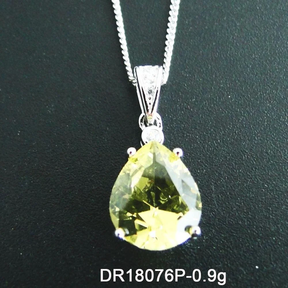 925 Sterling Silver Pear Cut Morganite Pendant For Woman Jewelry